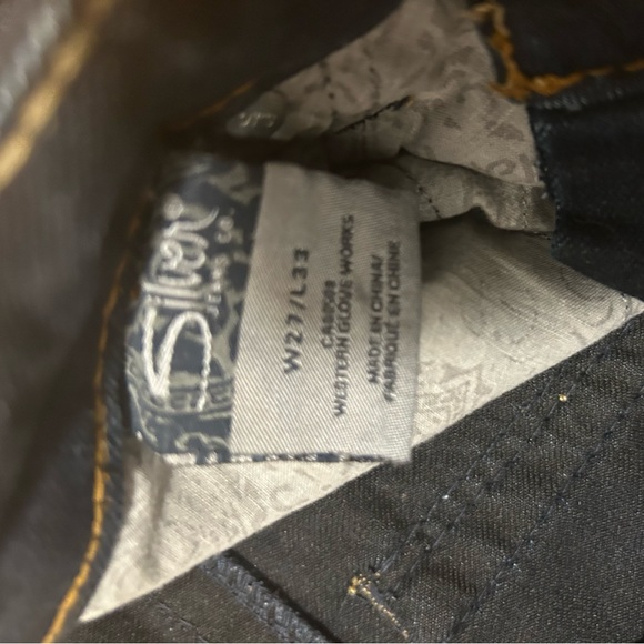 Authentic Y2K, silver Aiko boot cut, dark wash, low rise jeans - Picture 5 of 6